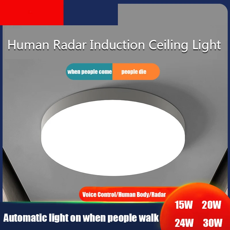 

Ceiling Light Led Induction Voice Control Corridor Stair Aisle Home Entry Corridor Automatic Radar Human Body Sensor Light