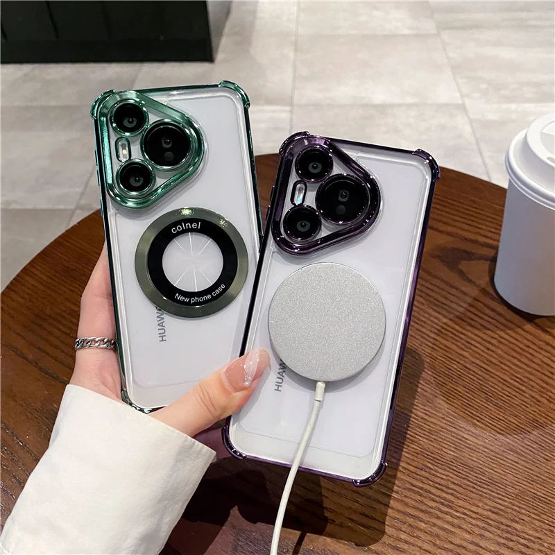 Чехол для телефона Magsafe с беспроводной зарядкой Huawei Pura 70 Ultra P50 P40 P30 Pura70 Pro Plus