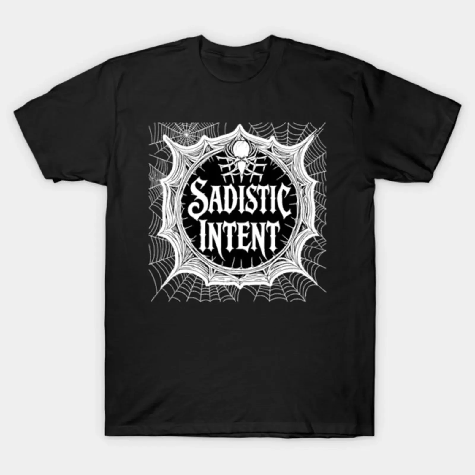 Фото Футболка SADISTIC INTENT в винтажном стиле, повседневная, унисекс, для ежедневной носки, дизайнерская одежда, мягкая, универсальная, с графическим принтом, эластичная. №1