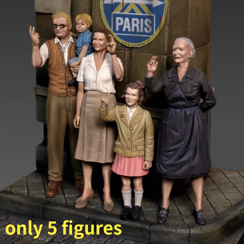 

1/35 Die Casting Resin Figure Model Kit WWII Family Celebration THE WAR'S OVER DIY Toy Unassembled Unpainted Kit Free Shipping