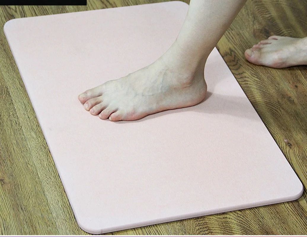 

Коврик для ног из натуральной глины диатома, Нескользящий Впитывающий мат для ванной комнаты, дверной коврик для ванной, диатомит, 40*30