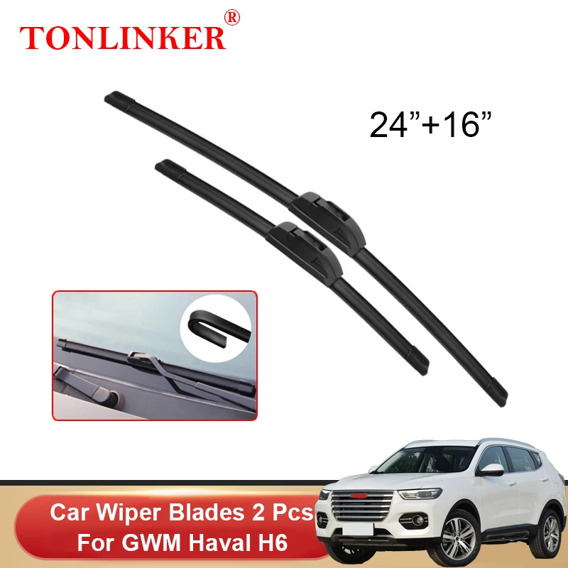

TONLINKER Wiper Blades For GWM Haval H6 2nd 2014 2015 2016 2017 2018 2019 2020 Car Accessories Front Windscreen Wiper Brushes