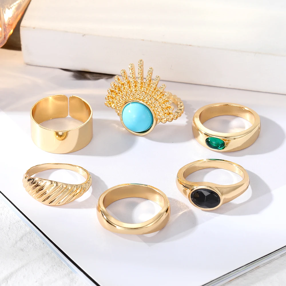 Комплект колец с золотым покрытием