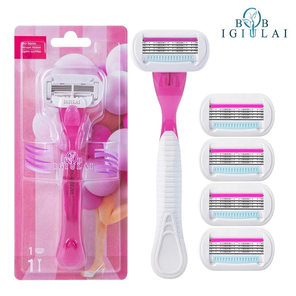 

Women's Hair Removal Shaver Body Hair Bikini Aloe Strip Safety Razor Blade Set Summer Female Venus Shaver Replacement Heads