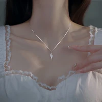 exquisite original lightning inlaid cubic zirconia pendant necklace chain necklace for women girl party birthday jewelry gift