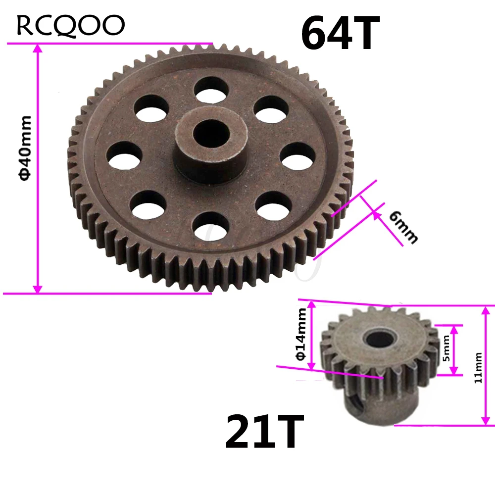

11184 прямоугольный дифференциал 64T, металлическая основная шестерня и 11181 зубчатый двигатель 21T, комбинированная Шестерня для Redcat Volcano EPX HSP 1/10