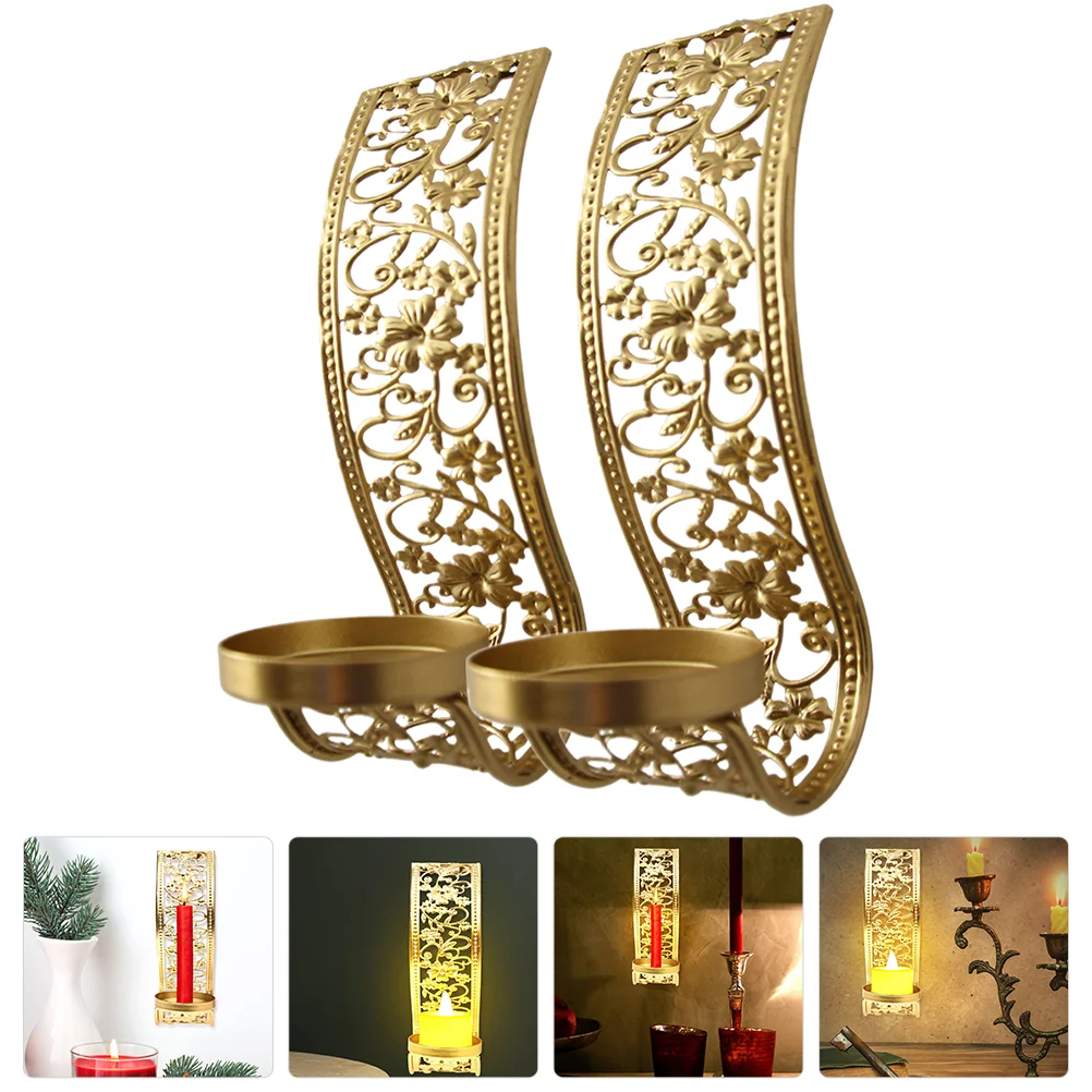 

Holder Wall Sconce Tealight Candlestick Hanging Stand Gold Sconces Sticks Holders Iron Metal Decorative Pillar Tray Mubarak Arab