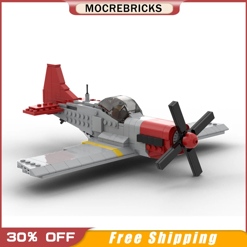 

WW2 Military Series US Fighter Mustang P-51D Red Tails MOC Building Blocks Brick Model DIY Children's Christmas Gifts