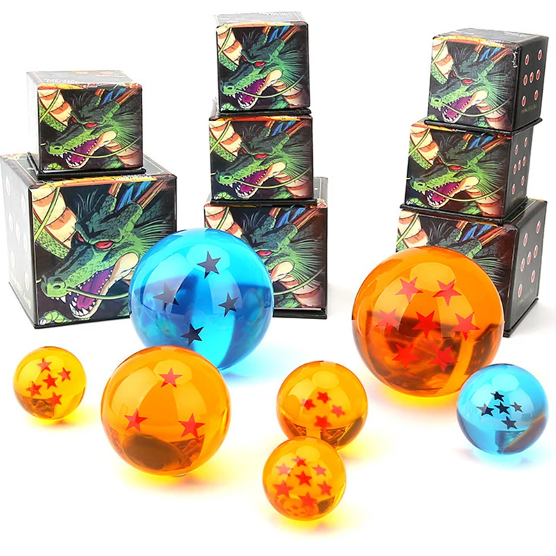 Экшн-фигурка аниме Драконий жемчуг оранжевая с 3D звездами из смолы коллекционная