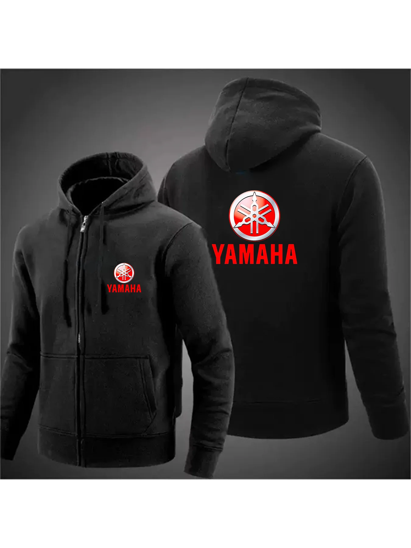 Фото Мужская мотоциклетная толстовка на молнии Yamaha, повседневная уличная мотоциклетная куртка, флисовая осенняя одежда №3