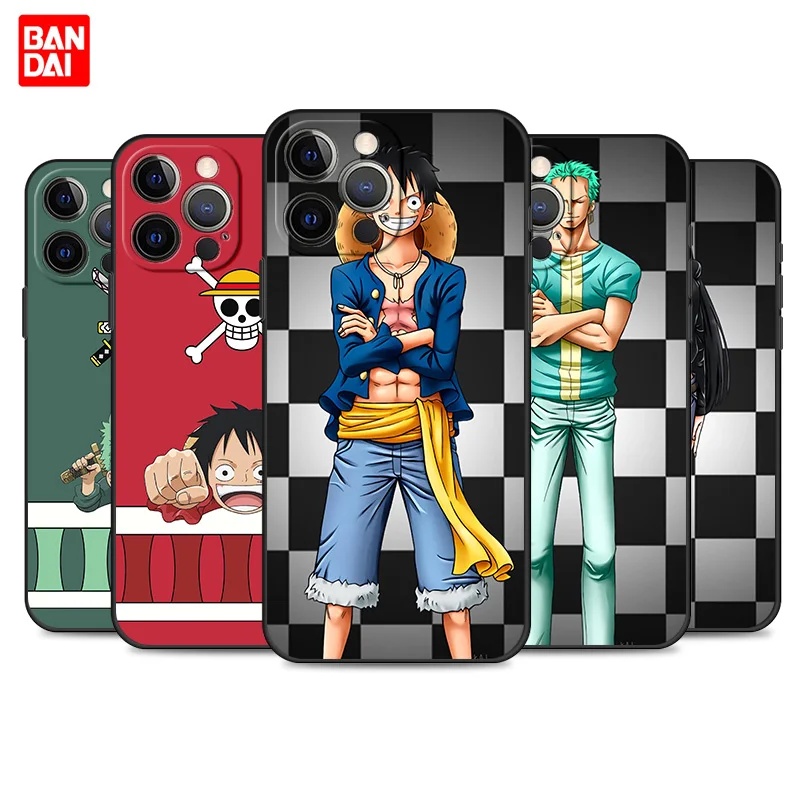 

One Piece Japanese Manga Character Cell Phone Case for iPhone 12 13 Mini Pro Max Se 2020 12Pro 13Pro Black Cover Matte Silicone