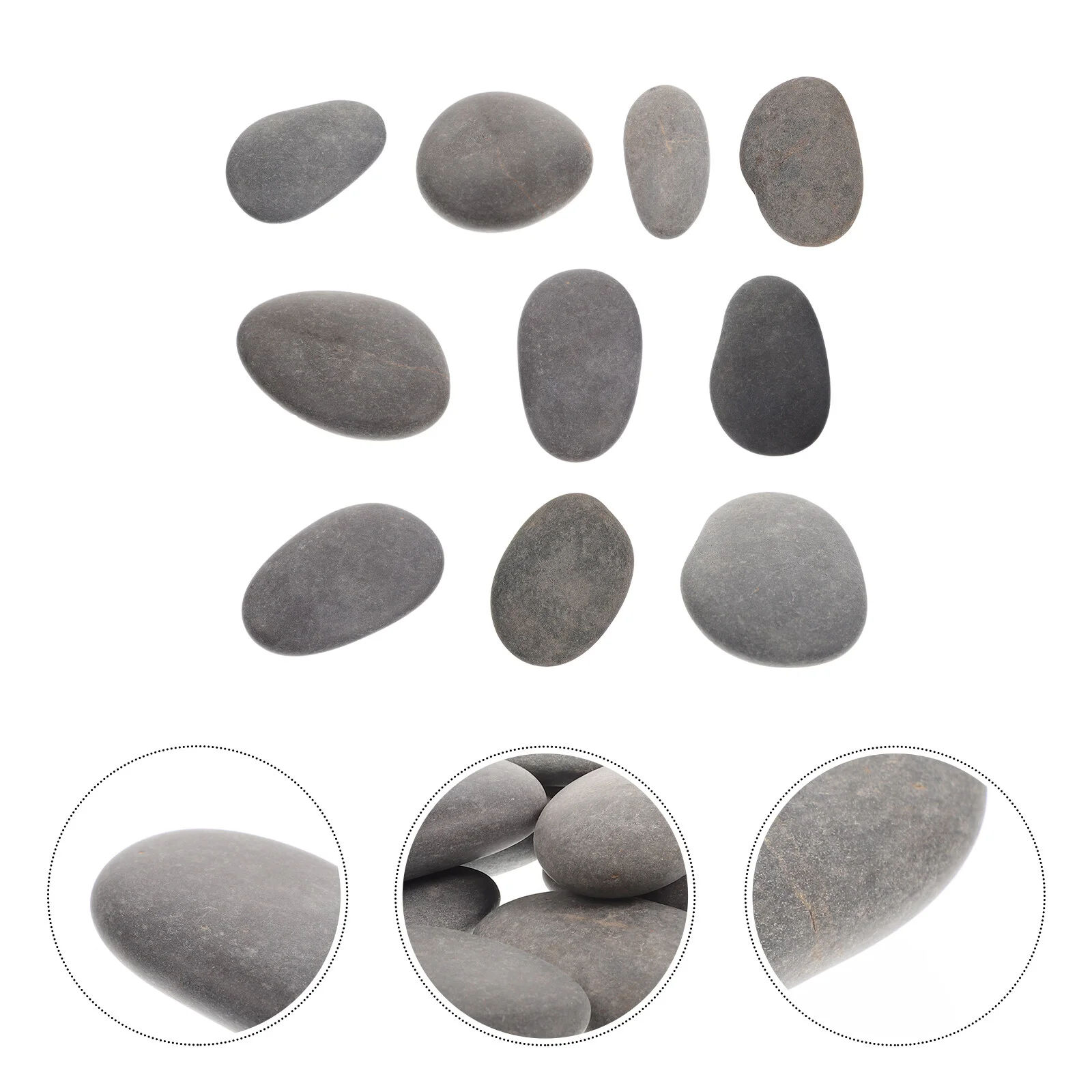 

10 Pcs Fish Tank Stones Painted Drawing Rocks Flat Multipurpose Painting Hand-painted Graffiti Multi-function Student