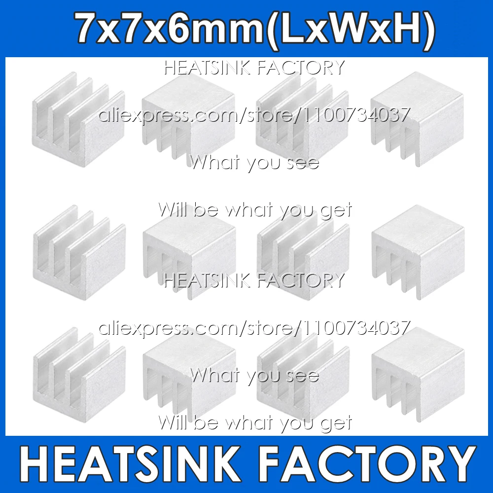 Бесплатная Доставка без ленты/с термолентой алюминиевый радиатор 7x7x6 мм для Raspberry