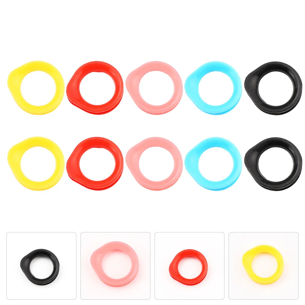 

10pcs Simple Durable Bright Color Colored Reusable Finger Rings Silicone Scissors