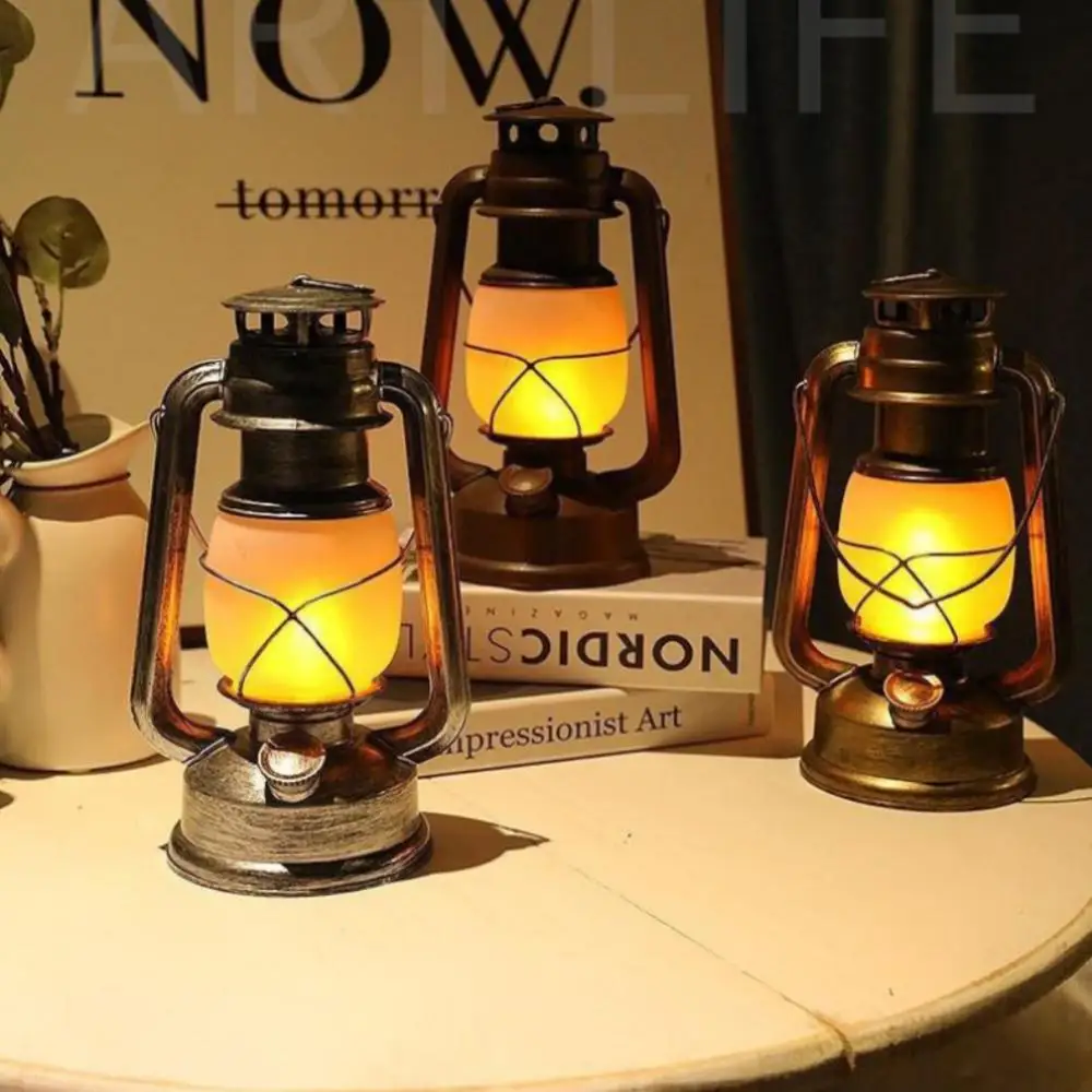 

Vintage Portable Hanging Lanterns Battery LED Camping Lantern Outdoor Waterproof Tent Light 2 Lighting Modes Street Lawn Lamp