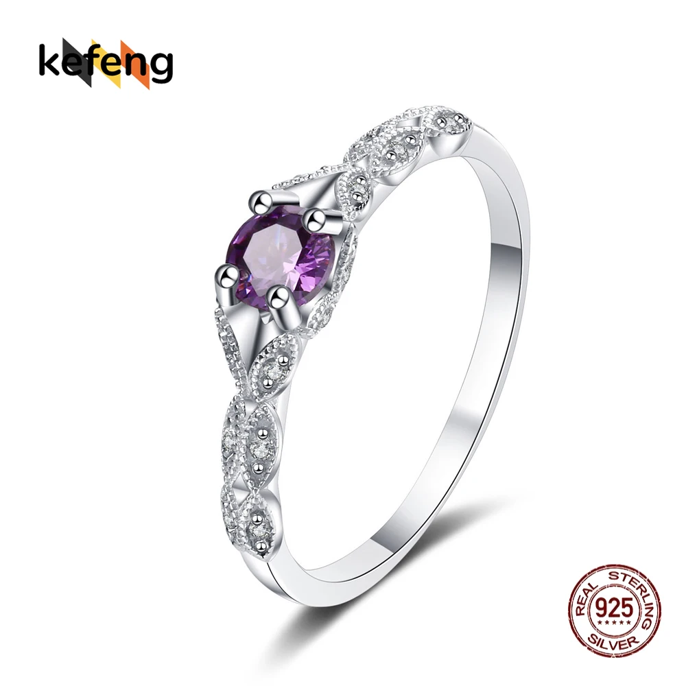 

S925 Silver Temperament Blue Rhinestone Ring Women Elegant Finger Jewelry Wedding Accessories Anniversary Gift for Girlfriend