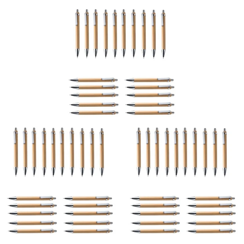 

Ballpoint Pen Set Bamboo And Wood Writing Tools, Blue Refill (180 Pieces)