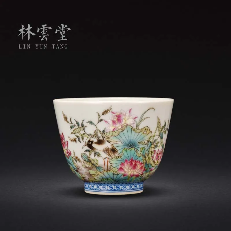 

|Lin Yuntang masters cup sample tea cup and cup jingdezhen manual hand-painted pastel LYT9055 cups