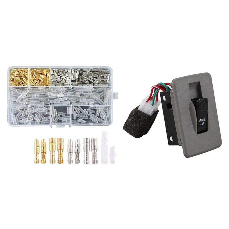 

240Pcs Male And Female Terminals Wire Connector Block With New Power Window Switch Fit For Kia KK12B-66-370 KK12B66370