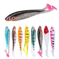 5pcs 2 1g71mm artificial bait t tail wobblers soft fishing lure bait spinning baits outdoor shore seabass tuna fishing tackle