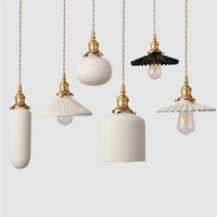vintage pendant lights ceramics e27 hanging lamp for bedroom dining room bar decor nordic home loft lamp luminaire suspension