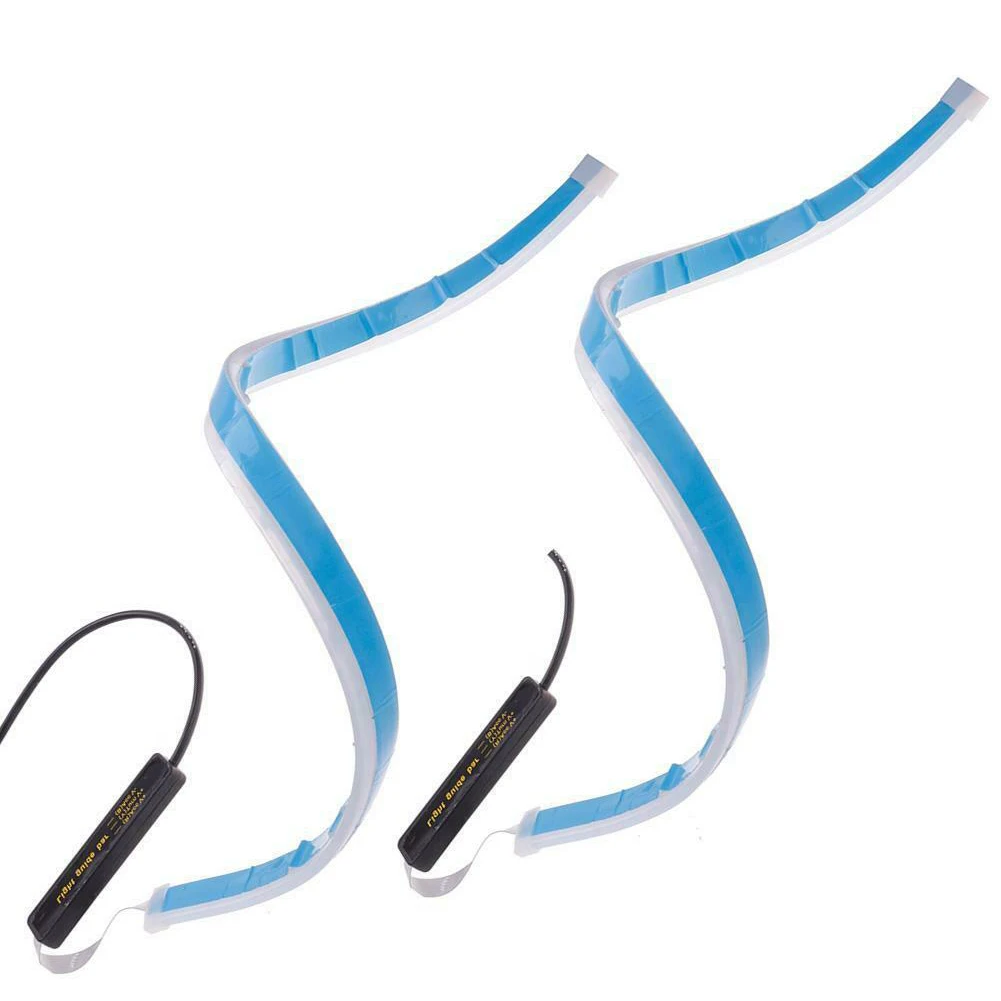 

2pcs DRL LED Strip Sequential Flexible Turn Signal Light Two-Tone White Yellow Daytime Running Light Car Headlight 12V 45CM