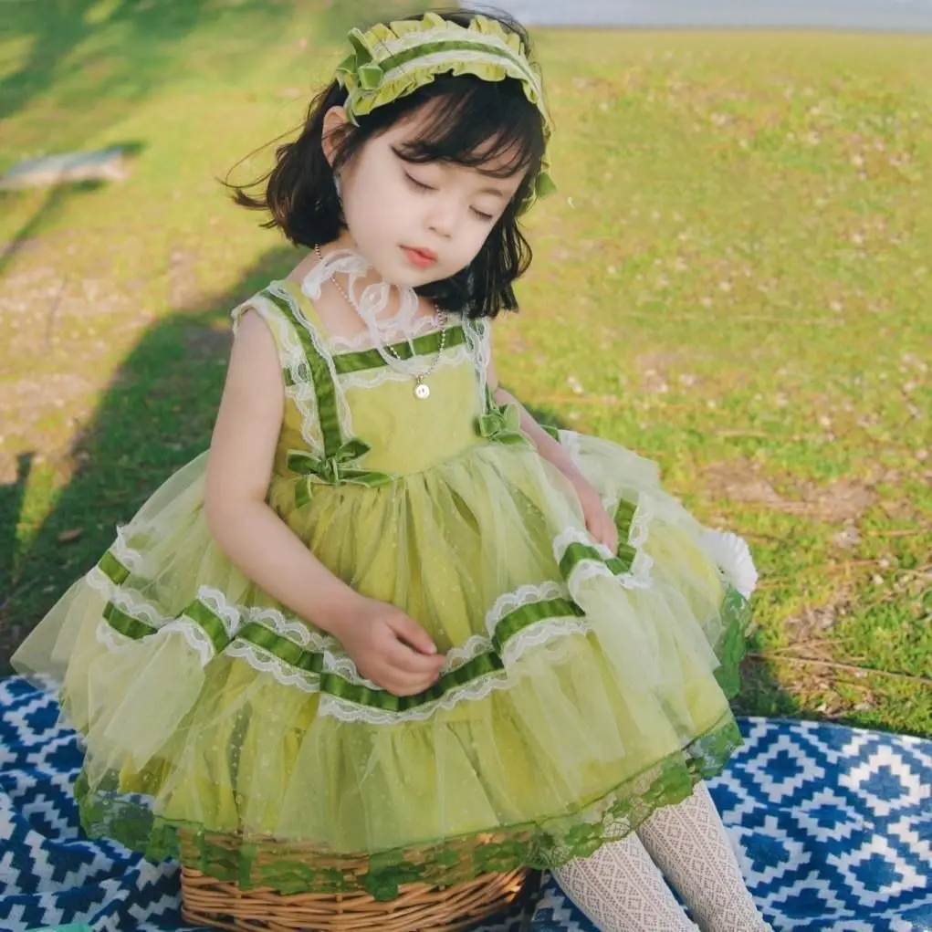 

Spring and Summer Girls Fairy Lace Gauze Vest Dress Lolita Dress Spanish Princess Dress Birthday Dress