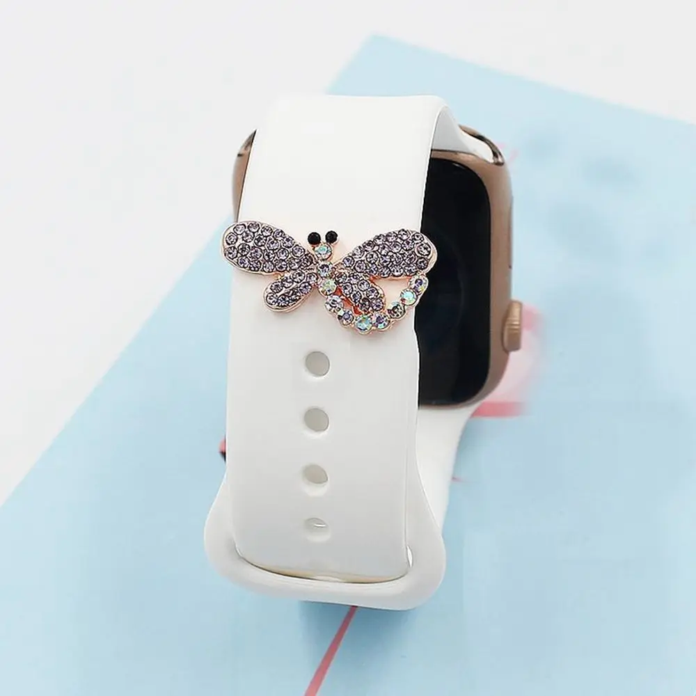 Украшение с узором сердца для ремешка Apple Watch, бриллиантовые ювелирные шармы iWatch/Fitbit charge5/Galaxy 4 on.
