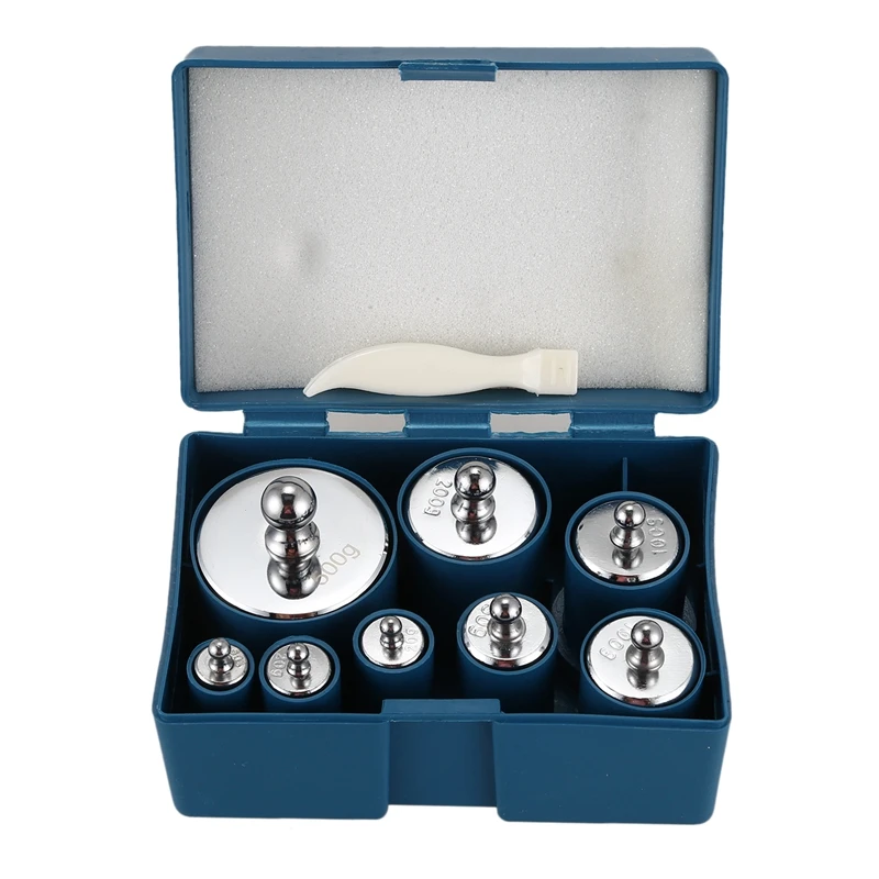 

Hot 8Pcs 1000G Chrome Weight Set Calibrated Electronic Balance Palm Correction M2 Standard Weight
