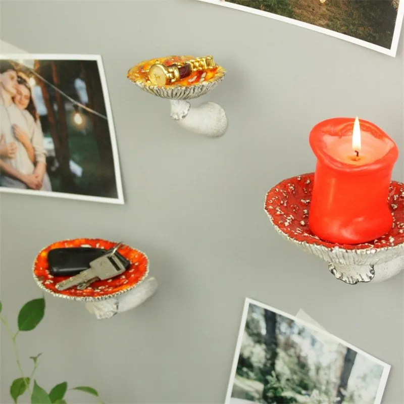 

Mushroom Hanging Shelf Floating Shelves Wall Mounted Resin Crafts Ornaments Wall Decoration for Home Bedroom Living Room