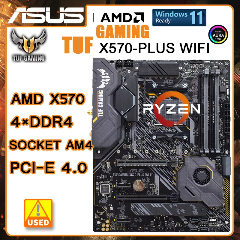 

Asus TUF GAMING X570-PLUS wifi Motherboard Socket AM4 DDR4 128GB For Ryzen 5 2600E 9 3900X cpus USB 3.2 M.2 AMD X570 Placa-mãe