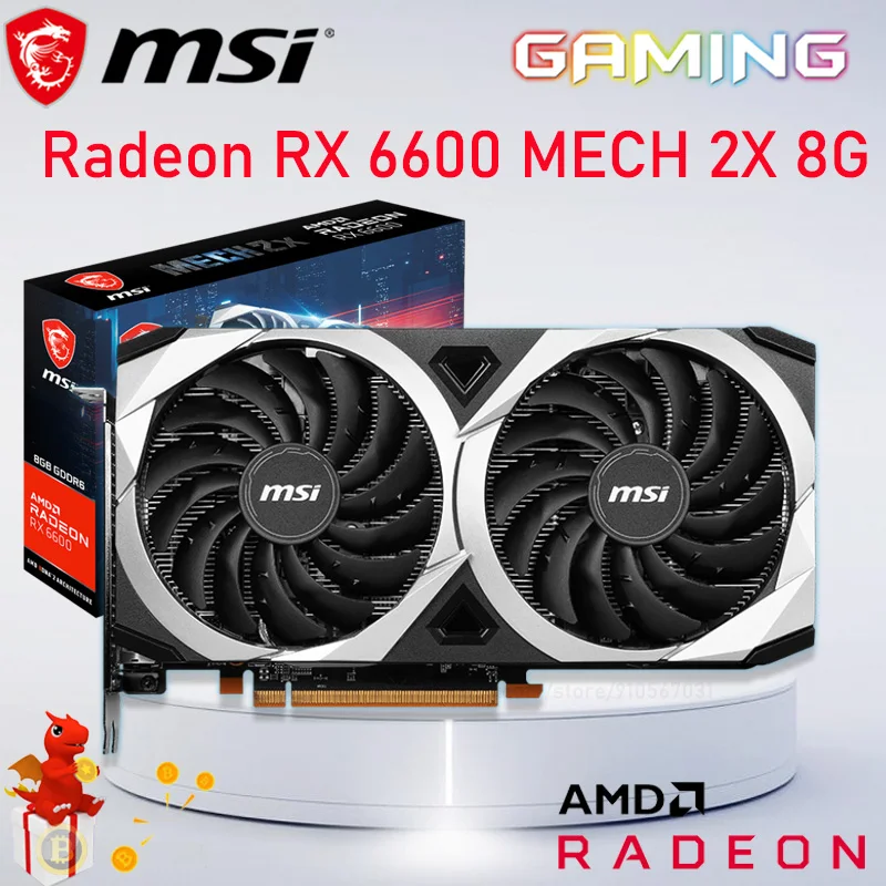 

MSI Radeon RX 6600 MECH 2X 8G NEW GDDR6 128bit 7nm RX6600 Video Cards GPU Graphic Card DeskTop Support AMD Intel CPU Motherboard