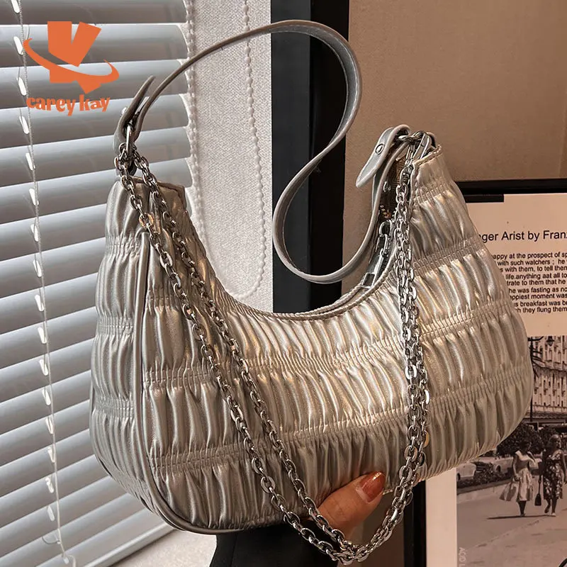 

Baguete Bags for Women Designer Luxury Bag PU Leather Pure Color Moon Shoulder Bag 2023 Trendy Single Shoulder Purse Brand