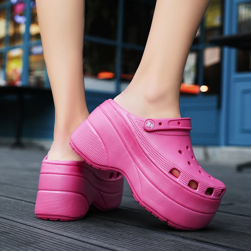 Platform Slippers Summer Womens Sandals 10cm Wedges Ladies Outdoor Clogs Thick Street Beach Slides Girls Flip Flops Garden Shoes