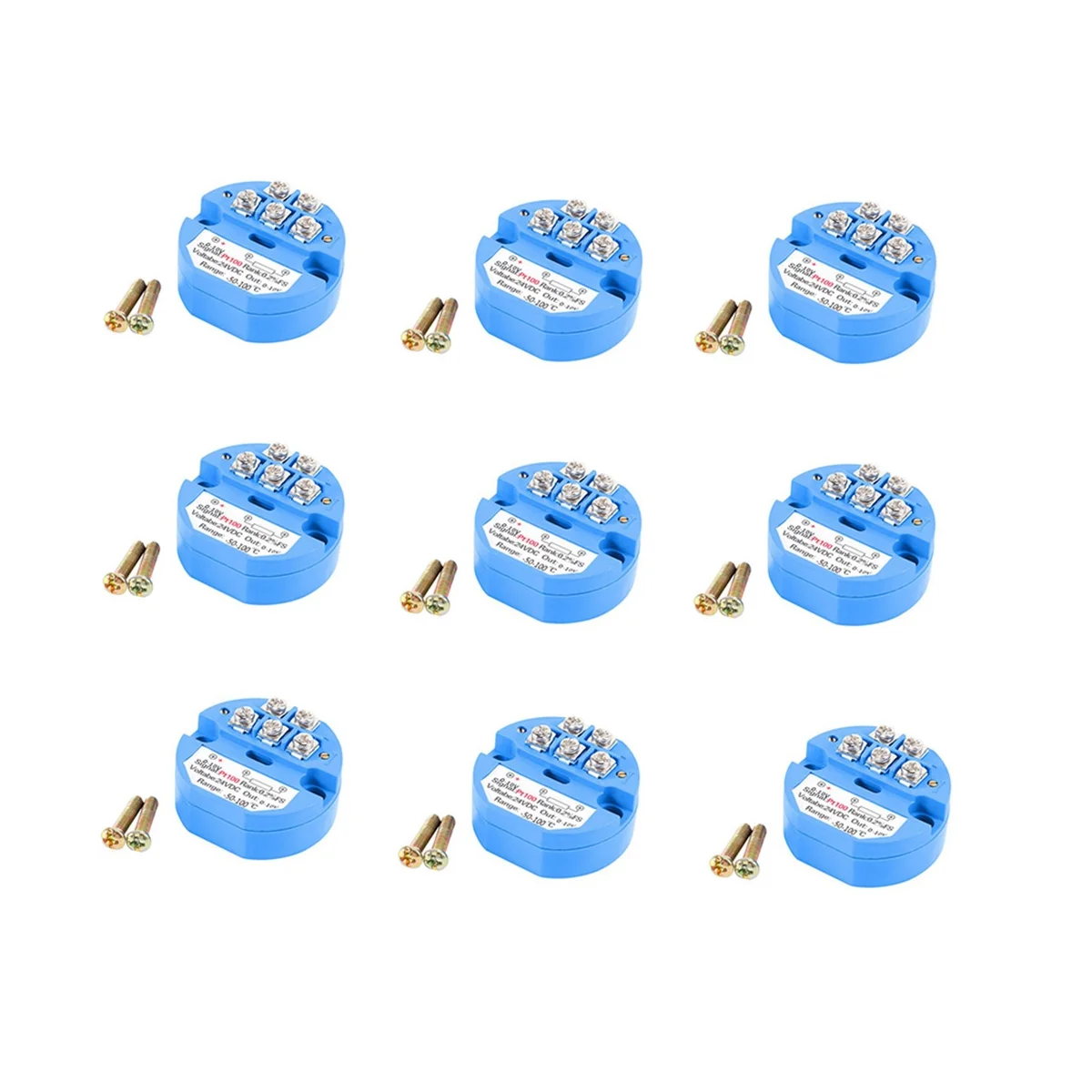 

10PCS RTD PT100 Temperature Transmitter DC24V 50 - 100 Degree Output 0-10V