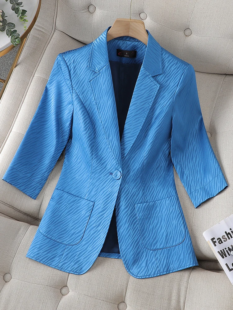 

Женский деловой Блейзер на одной пуговице, с рукавом до локтя