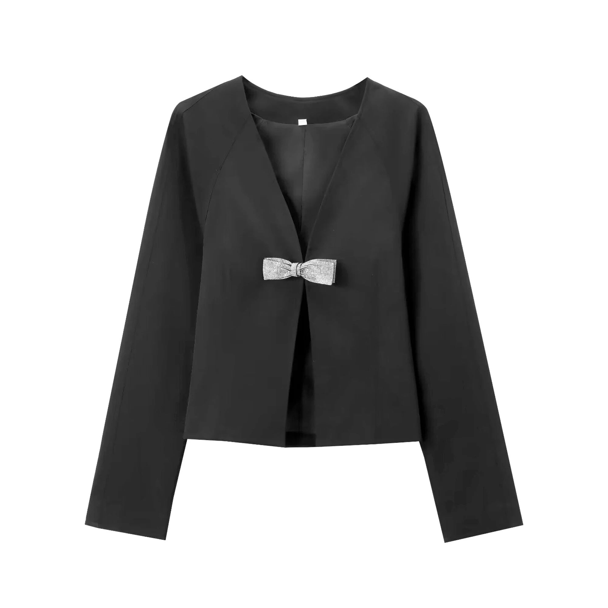 Женский комплект из топа с V-образным вырезом и юбки высокой талией