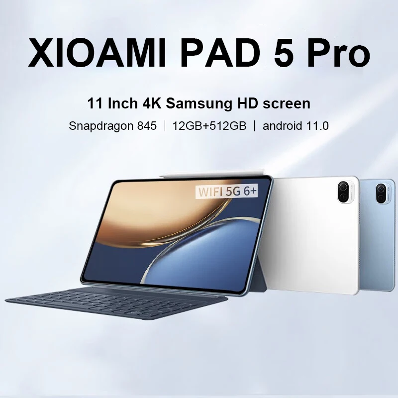 Новинка 2023, HD 4K экран, глобальная версия планшета Snapdragon 845, Android 11,0, 12 Гб ОЗУ, 512 Гб ПЗУ, планшетный ПК, телефон с двумя SIM-картами или WIFI