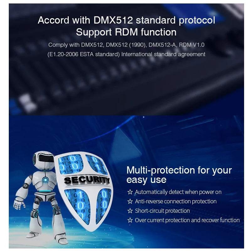 Miboxer Touch Panel DMX512 Master Single Color/CCT/RGB/RGBW/RGB+CCT Light Switch 2.4G Remote,1/2/3/4/5 CH DMX512&RDM Decoder images - 6