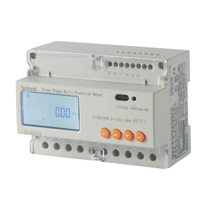 ADL3000-E Three Phase Multi function Electrical Energy Meter Din Rail Installation