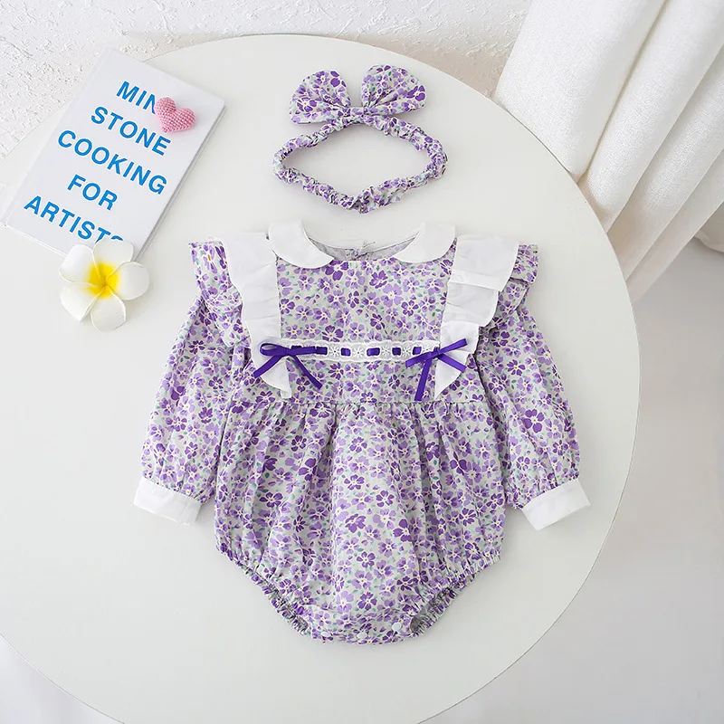 2023 new baby dress long sleeve cotton cute baby jumpsuit birthday Christmas party princess dress