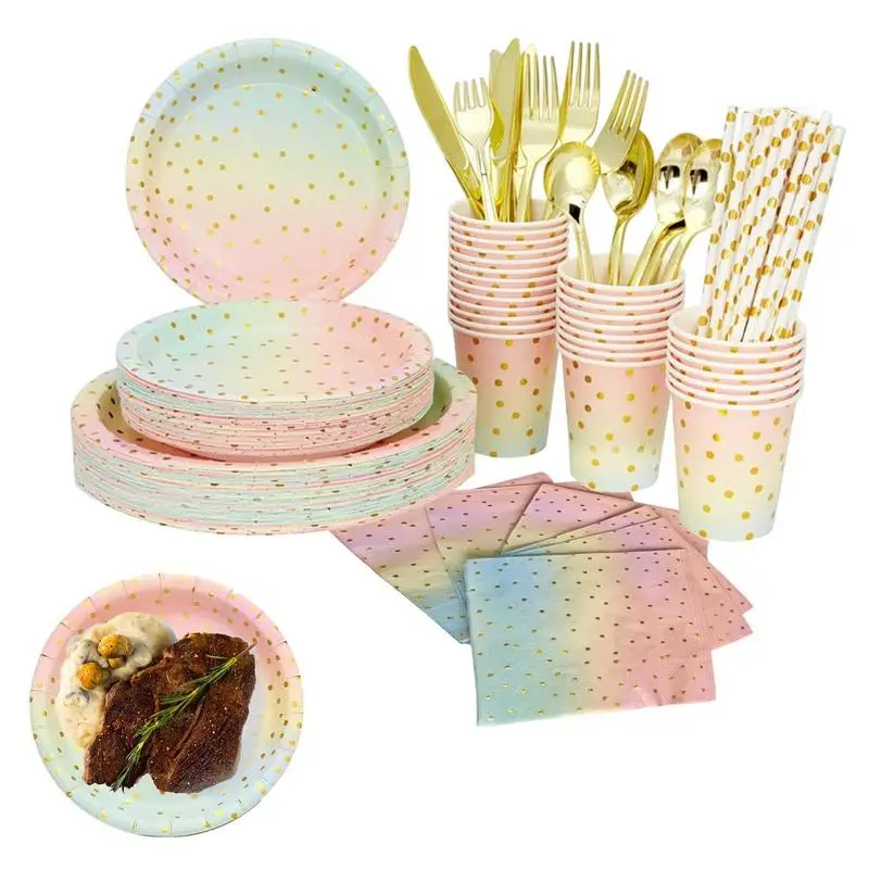

Pink And Gold Party Supplies Party Supplies Plate Cups Spoons Fork Napkins Gold Knives Spoons Forks For Birthday Baby Shower