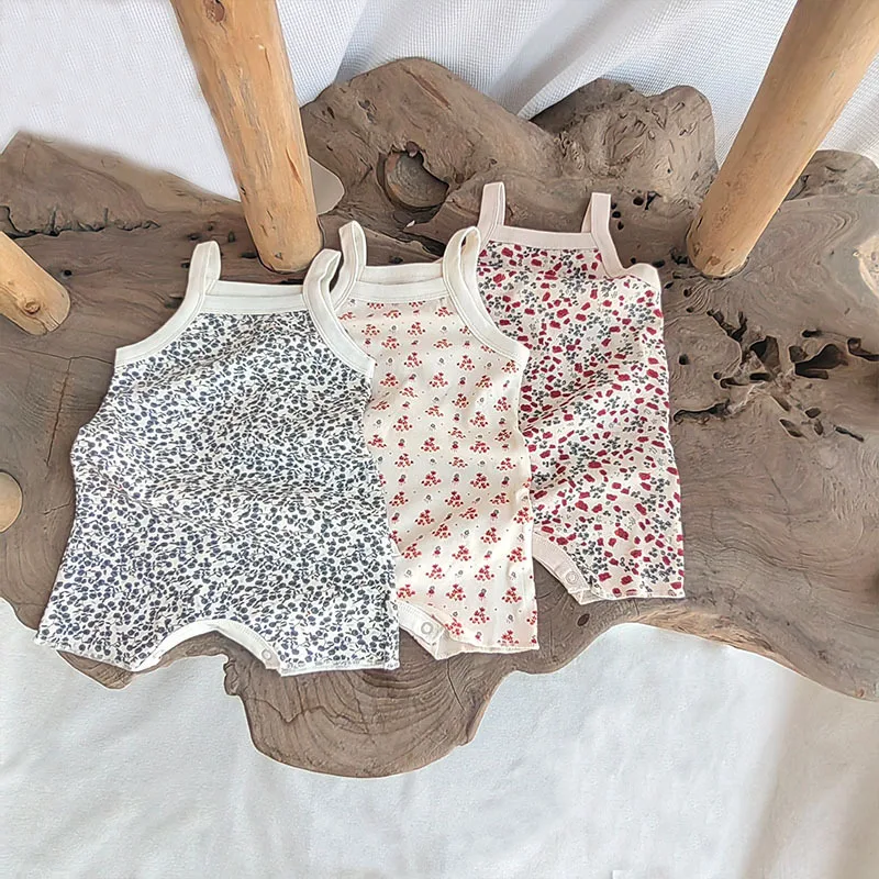 

Комбинезон детский без рукавов, х/б, с цветочным принтом