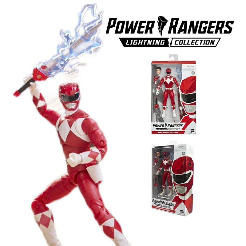 

In Stock Anime Power Rangers Mighty Morphin Original Red Ranger Action Figure Lightning Collection Pvc Statue Model Toys Gifts