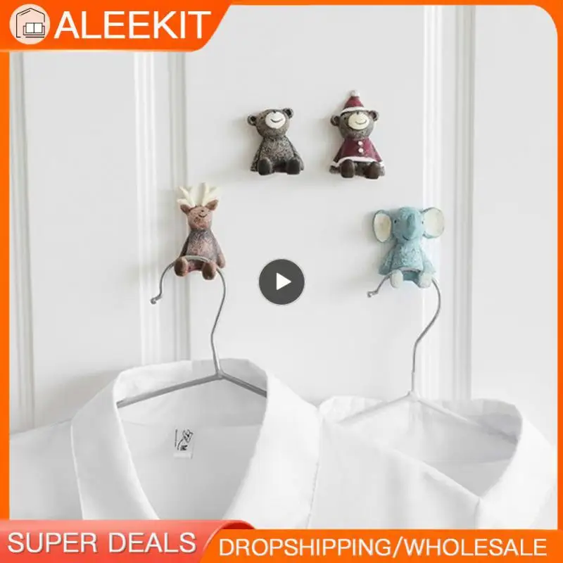 

Multifunctional Cartoon Hook Decorative Frame Work Of Art Traceless Hook Hook Sticking Hook Cute Animal Decoration Plug Bracket