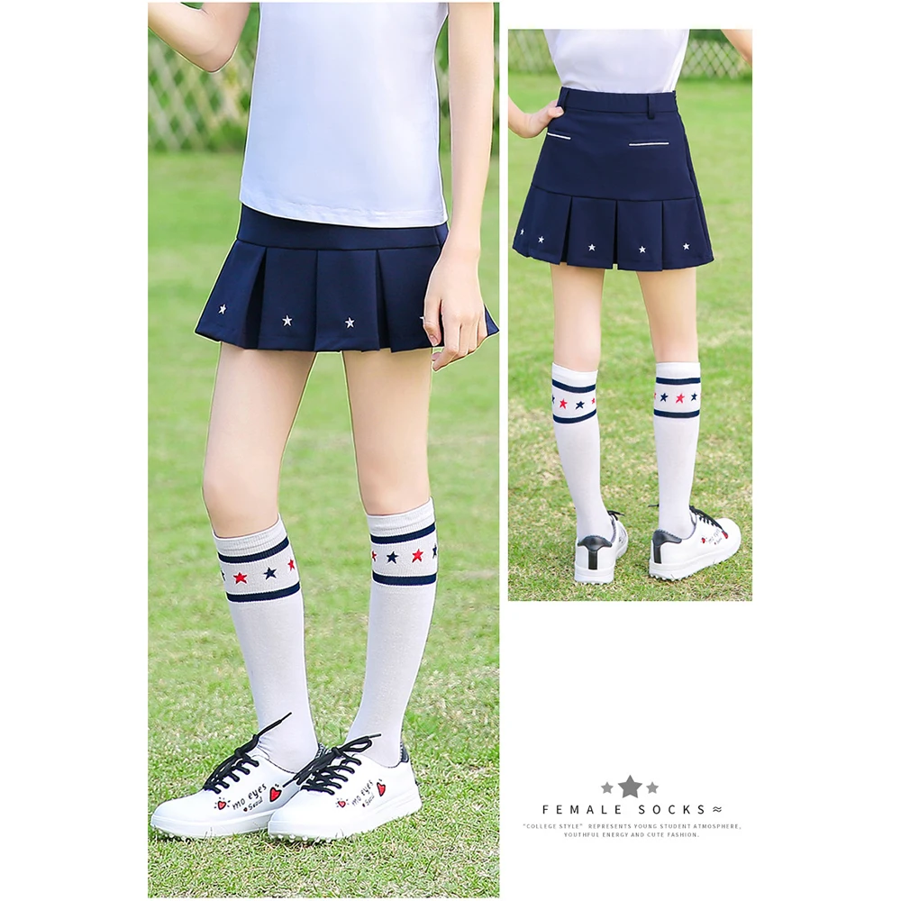 PGM Kids Golf Socks High Thin Soft Breathable Thight Stocking Girl Sport Socks Legging for Golf Tennis Fitness Bicycle WZ008