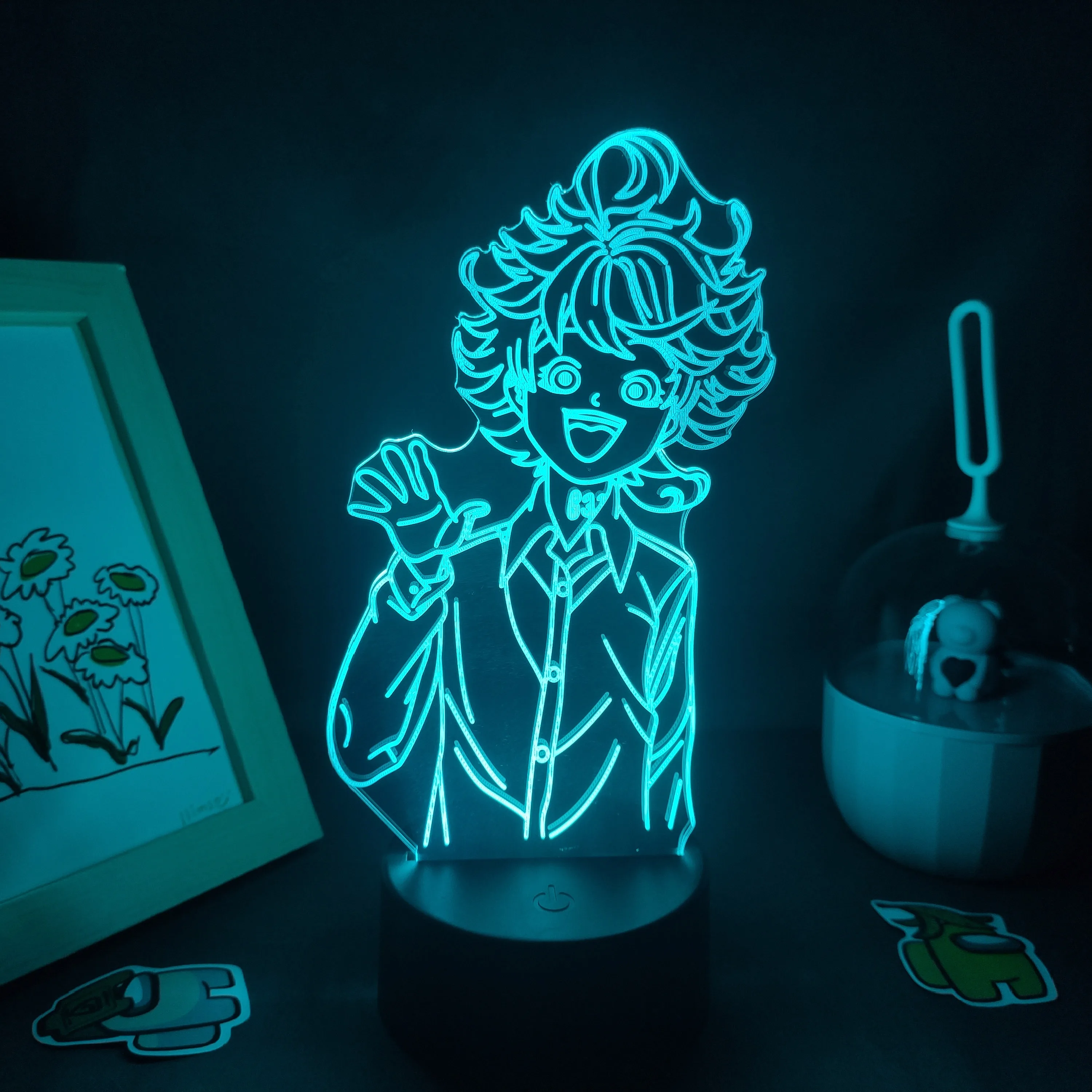 

Manga The Promised Neverland 3D Lava Lamps Anime Figure Emma RGB Neon Night Lights Colorful Gift For Friends Bedroom Table Decor