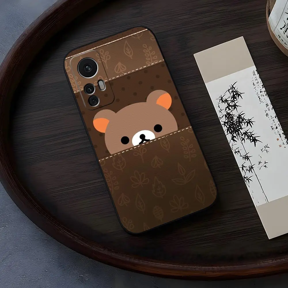 Милый чехол для телефона с медведем R-RilakkumaS Xiaomi Redmi Note 13 14 10 12 Pro POCO X5 F4 F5 11T Lite Ultra Fundas
