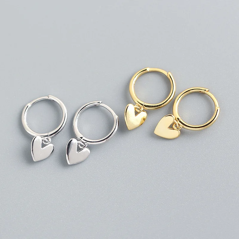 

Trendy Silver Heart Earrings Charm Women Gold Plated Smiple Hoop Earrings Fine Jewelry Prevent Allergy Party Accessories Gifts