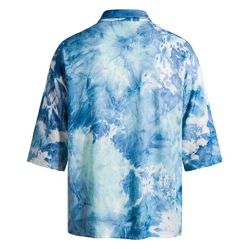 Summer Men's Long Sleeve Printed Shirts Fashion Men's Lapel Button Up Shirts Top Shirts
